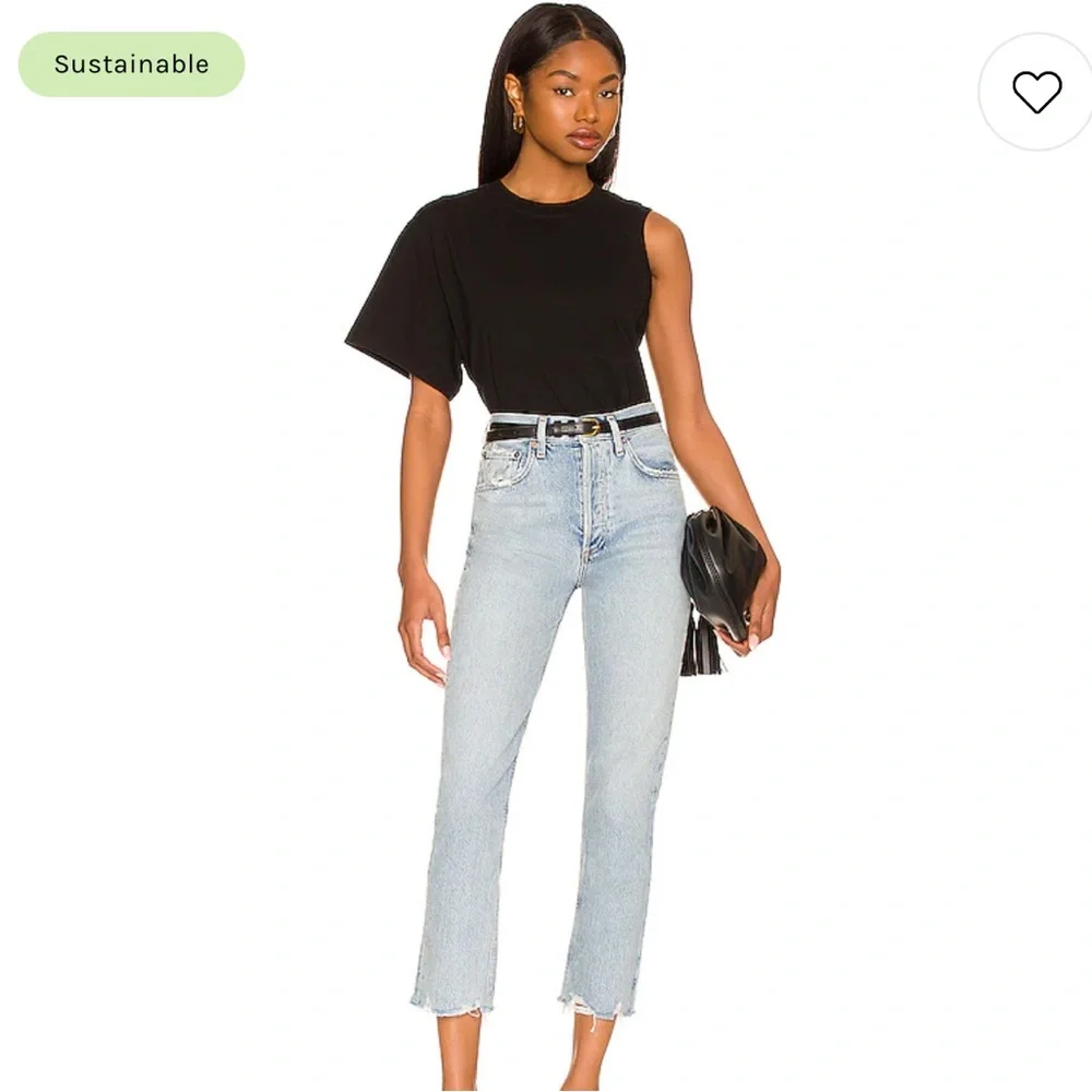 Agolde Riley High Rise Straight Crop in Zephyr - Picture 8 of 10